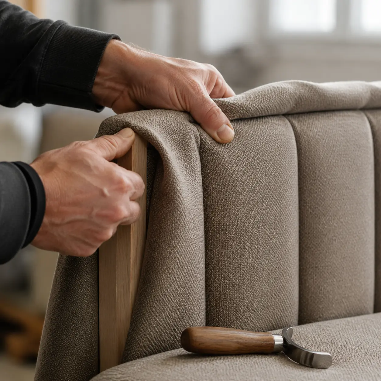 Grace Beds upholstered bedroom setup with a premium bed and soft neutral styling