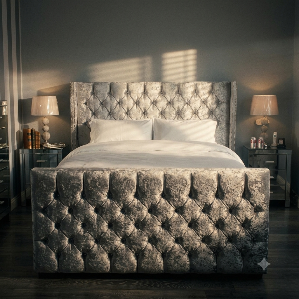 The Aurelia Tufted Velvet Chesterfield Bed