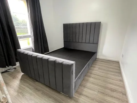 Ottoman Bed (With Footboard) in Grey