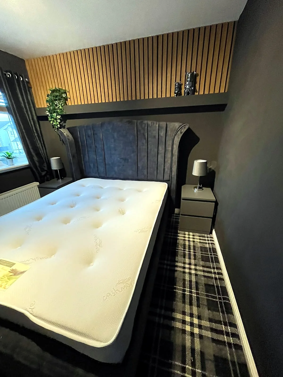 Wingback Bed Frame in Charcoal