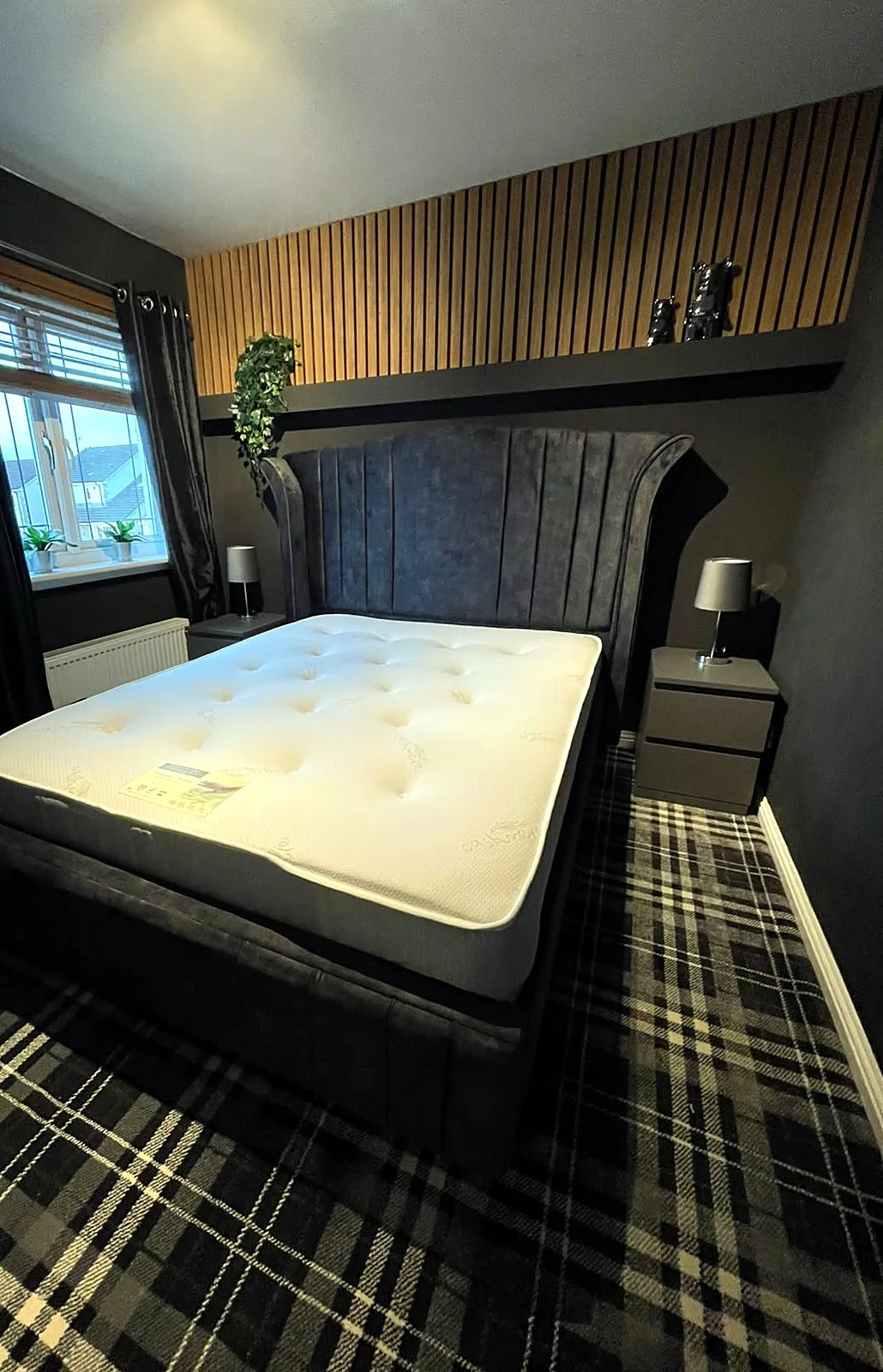 Wingback Bed Frame in Charcoal