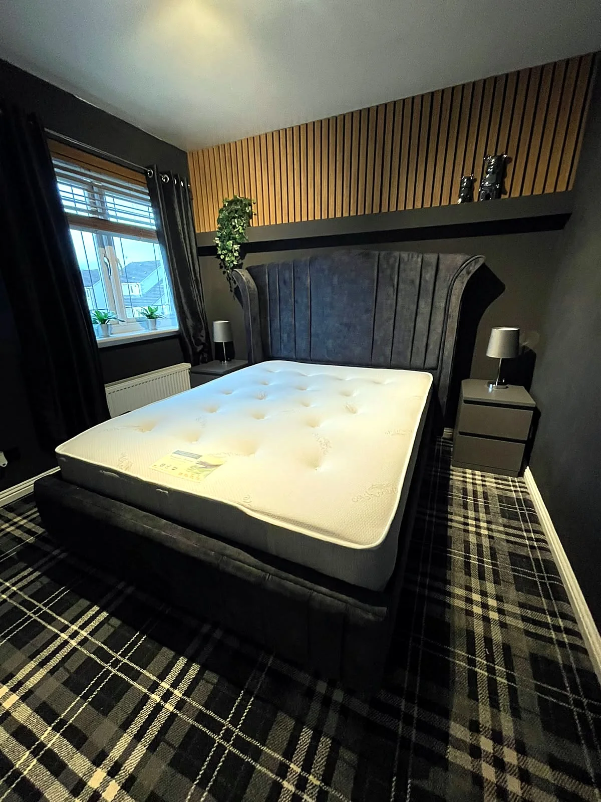 Wingback Bed Frame in Charcoal