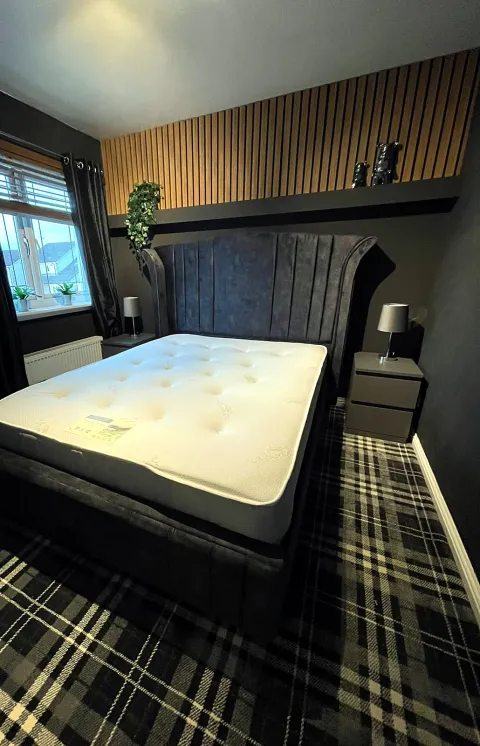 Wingback Bed Frame in Charcoal