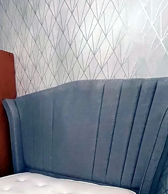Wingback Bed Frame in Light Grey